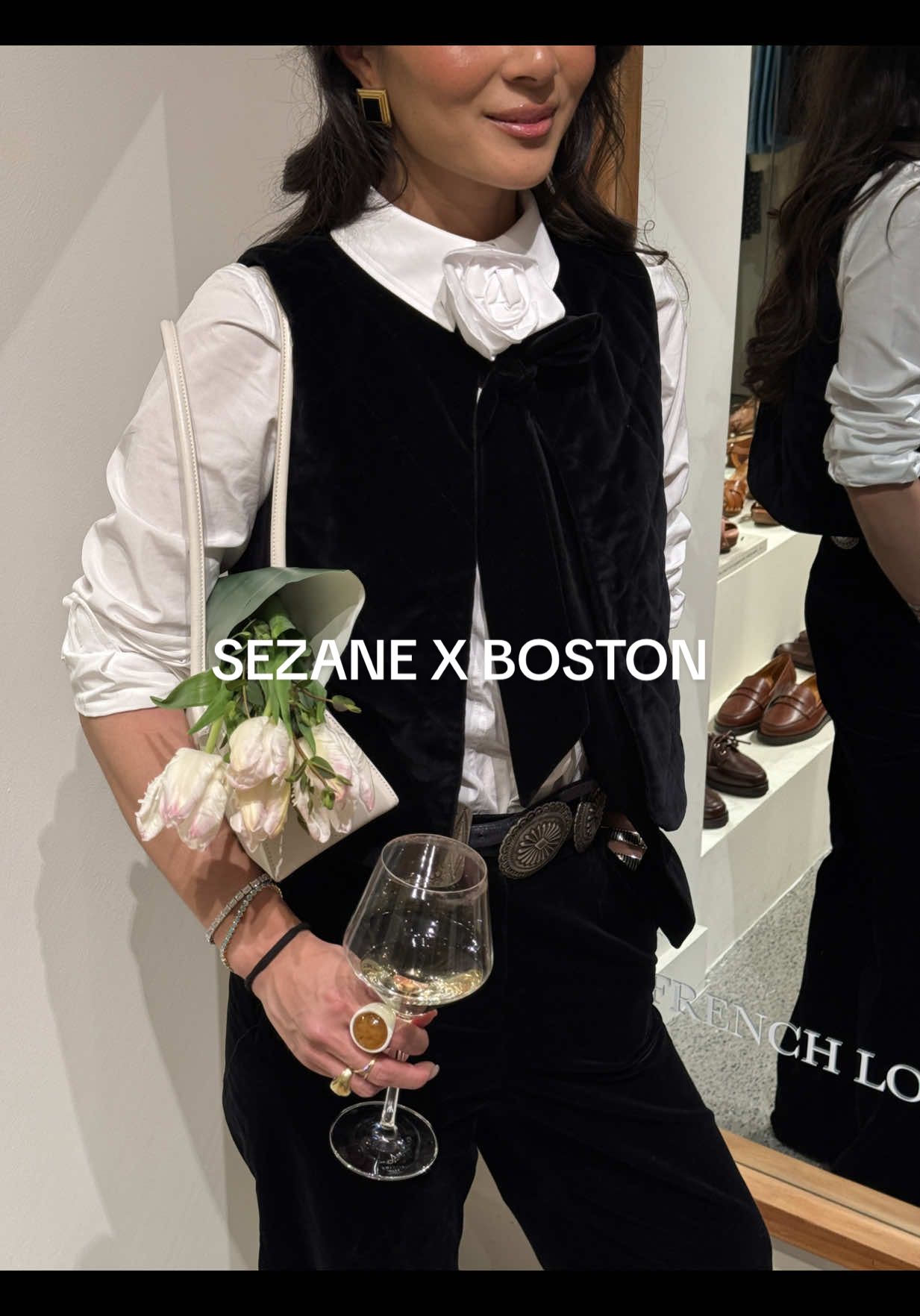 Thank you for having us @Sézane and thank you @Glamsquad x @Kristin Ess Hair for getting me ready !! #boston #styleinspo 