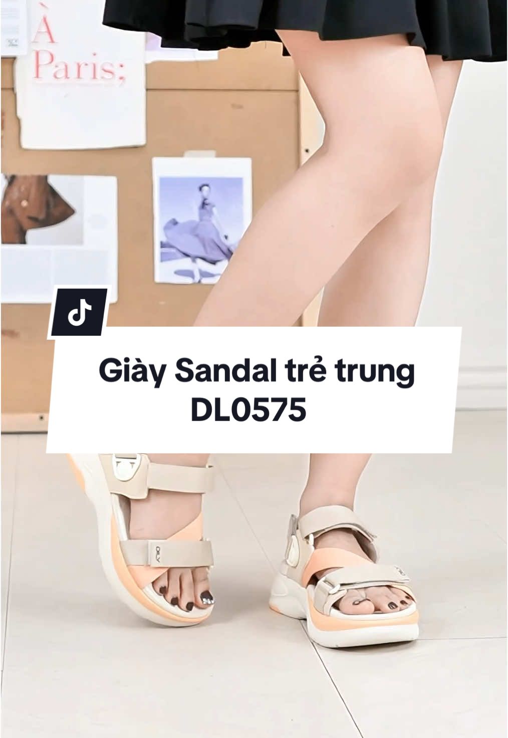 Muốn cao nhưng vẫn thoải mái? Muốn nổi bật nhưng không cần quá cầu kỳ? - DL0575 #dily #sandals #giaysandalnu #giaynu #giaydihoc #giayxinh 