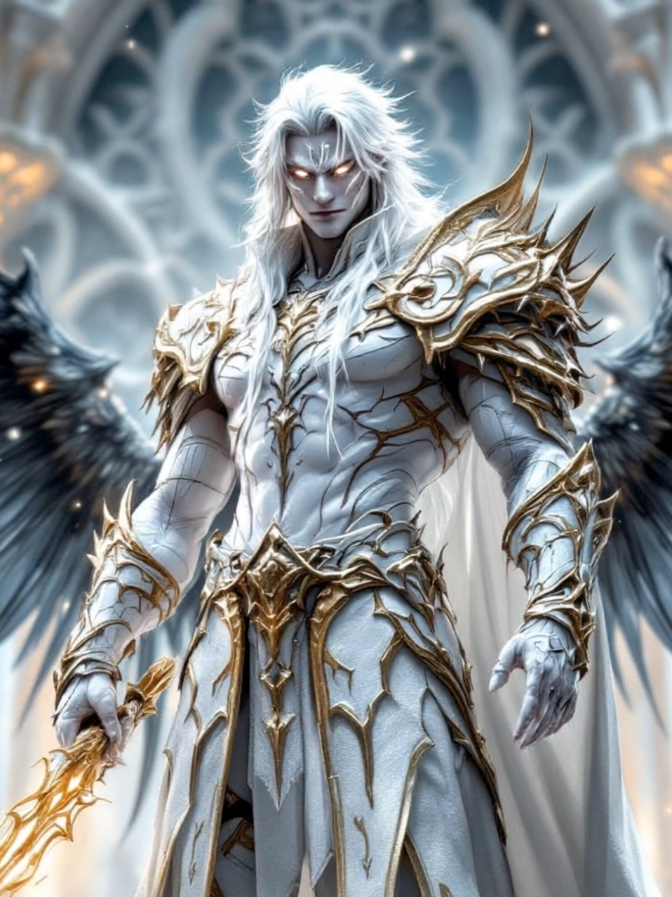 WHITE DEMONS . #belial #behemoth #beelzebub #asmodeus #satanas #lucifer #belialbehemothbeelzebub #trendingvideo #trendy #viralvideos #white #fyp #viralai #fallenangel #aivideos 