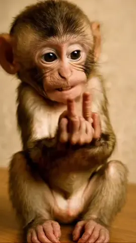 Little monkey happy but fu*k you🥺 #pourtoii #funnytiktok #fyp #animal #ai #fuck #monkey 