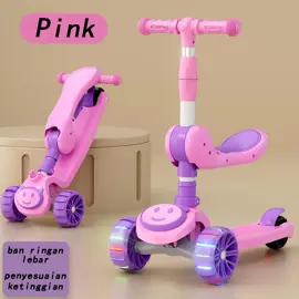 Mainan Skuter 2in1 Mainan Scooter Anak Roda 3 dengan Dudukan + Lampu Pada Roda 2-12Tahun #fypppppppppppppppppp #foryoupage #foryou #fyp 