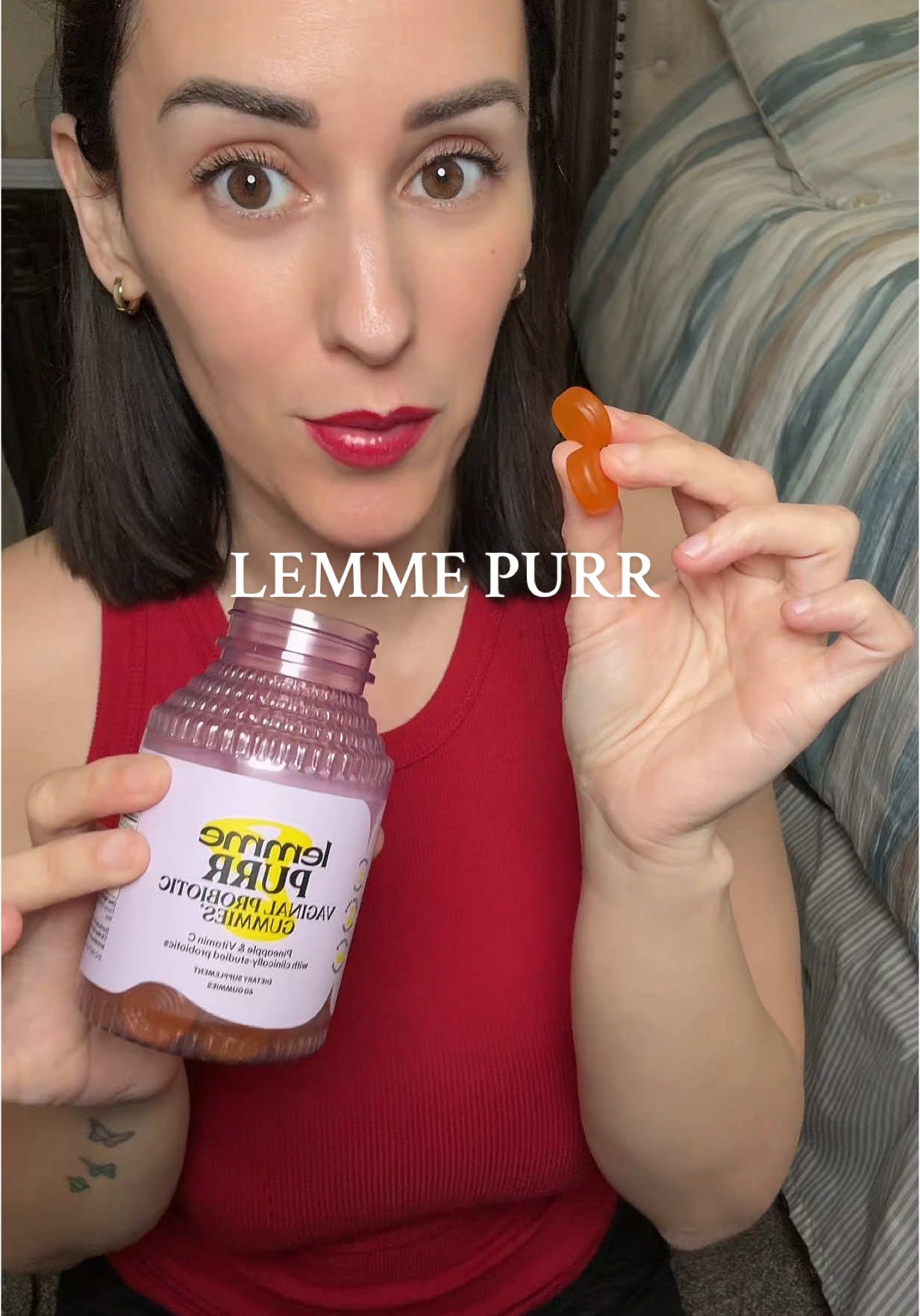 Kourtney K really hit the mark with these lemme probiotics, they taste amazing and they keep everything nice and balanced as well! #phbalance #womensprobiotic #pineapplegummies #womensprobiotics #lemme #lemmepurr #lemmepurrreview