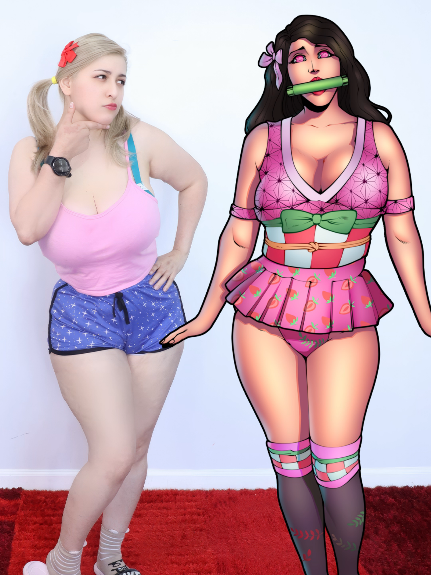 NEZUKO 2D VS 3D 🩸 ¿CUÁL GANA? 🔥 #cosplay #JocyCosplay