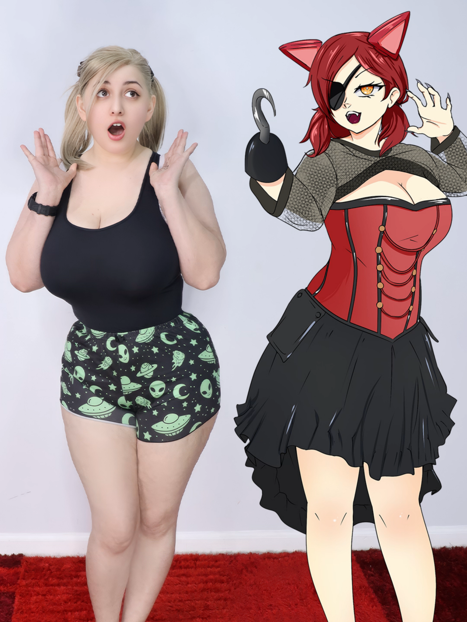 FOXY 2D VS 3D 🦊 ¿CUÁL GANA? 🎮 #cosplay #JocyCosplay