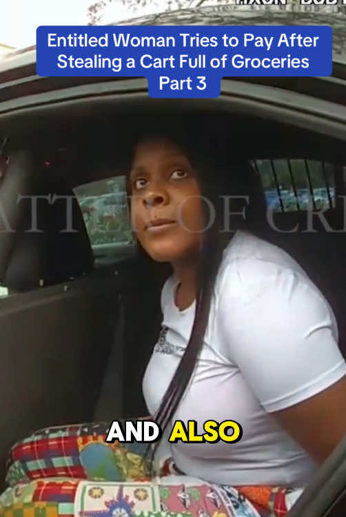 Entitled Woman Tries to Pay After Stealing a Cart Full of Groceries part 3 #cop #police 