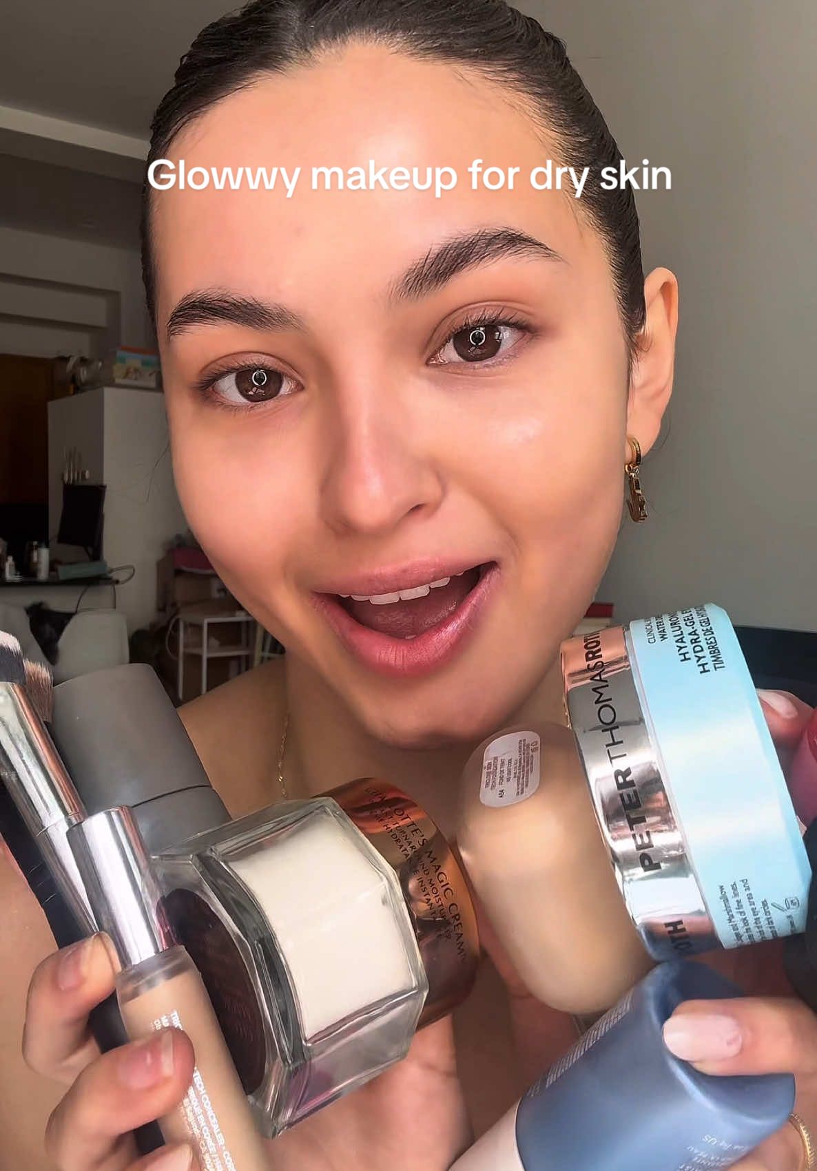 You can still have glowwy makeup even with dry skin🙏🏻✨✨you can get all my faves in the @sephora sale rnnnnn @Haus Labs by Lady Gaga @Summer Fridays @Peter Thomas Roth Labs  @REFY @laneige_us #hauslabspartner #dryskin #makeuptutorial 
