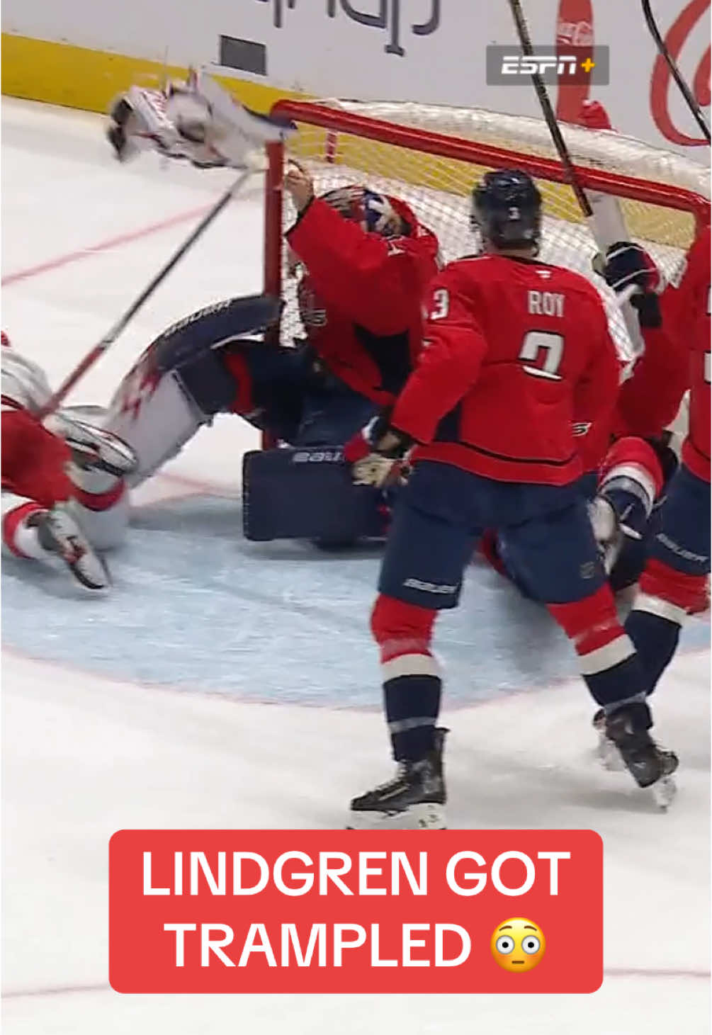 After review, there was no penatly called on the play. Lindgren remained in the game. #NHL #hockey #hockeytiktoks #Capitals #Canes 