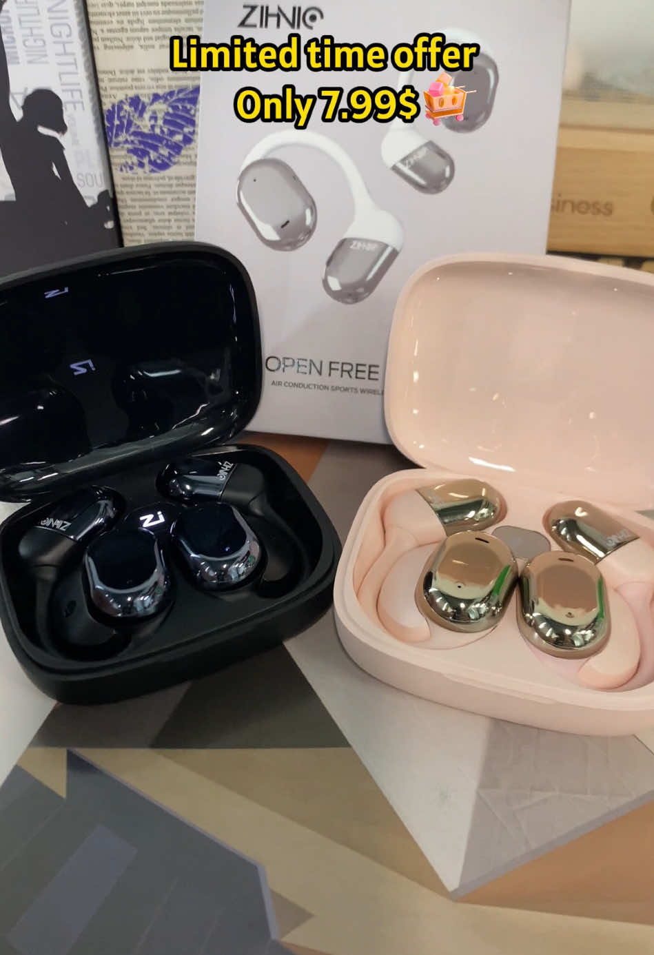 ZIHNIC S05 Clip On Ear Headphones With AudioVisual Future Touch Screen, Audio Wireless Headphones for Music & Phone Calls, Sport Waterproof & Sweatproof #MadeMyYear #TickTokJumpStartSale #TickTokLoveAtFirstFind #GameChanger #TikTokExclusive #WirelessHeadphones #UltimateSound #Darkvibes #ComfyFit #NextLevelAudio #TechMeetsStyle #SoundPerfection #ArtinTech #LimitedEditionDrop #MustHaveGear p#getltnow