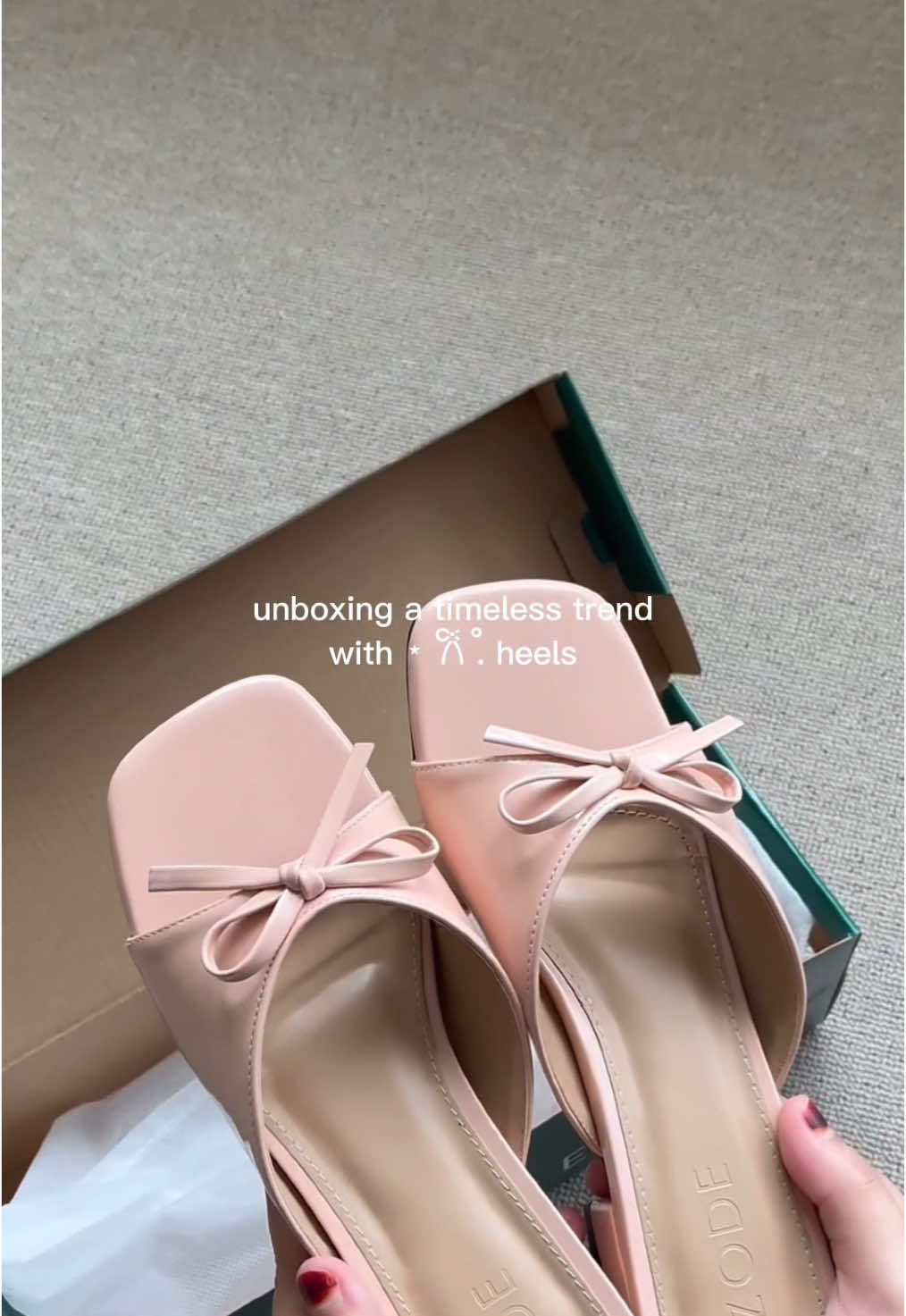 Dreamy heels would feature a coquette and have a glossy finish ✨ FREESIA HEELS. kamu suka warna yg mana? Nude/Peach #zode #heelscantik #heelscoquette #heelswanita #fitsanyoccasion #fyp #rekomendasiheels #rekomendasiheelswanita 