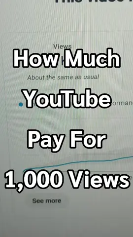 How much YouTube pay for 1,000 views #Youtube #youtubeshorts #youtubers 