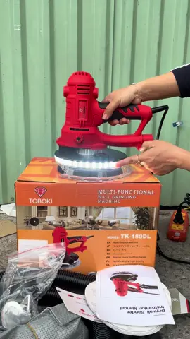 Máy chà tường có đèn led Toboki  có chỉnh tốc độ và hút bụi#maychatuong #chatuongcoden #chatuongrubyq #mayxoatuong #thoson #mayxaydung #maychatuongcamtay