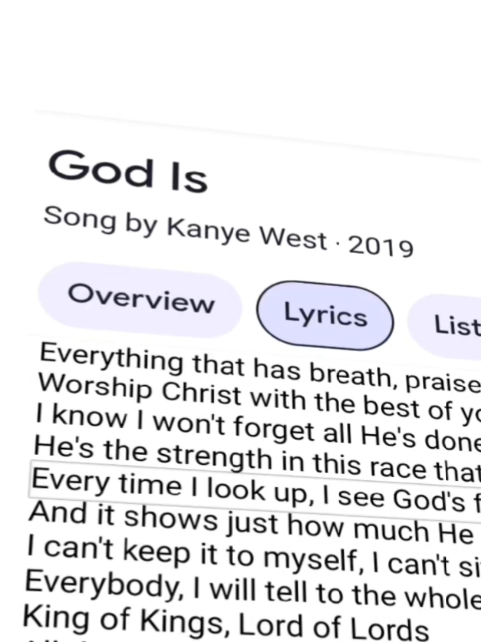 Replying to @notipikisyon09. . . . . GOD IS | LYRICS #godis #kanyewest #workshipsong #googlelyrics #musiclyricsvideos #songlyrics #onthisday #fypgakni #zyxbca 