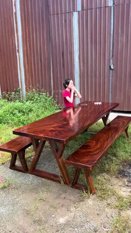 Bộ bàn k3 gỗ me Tây  nguyên khối 