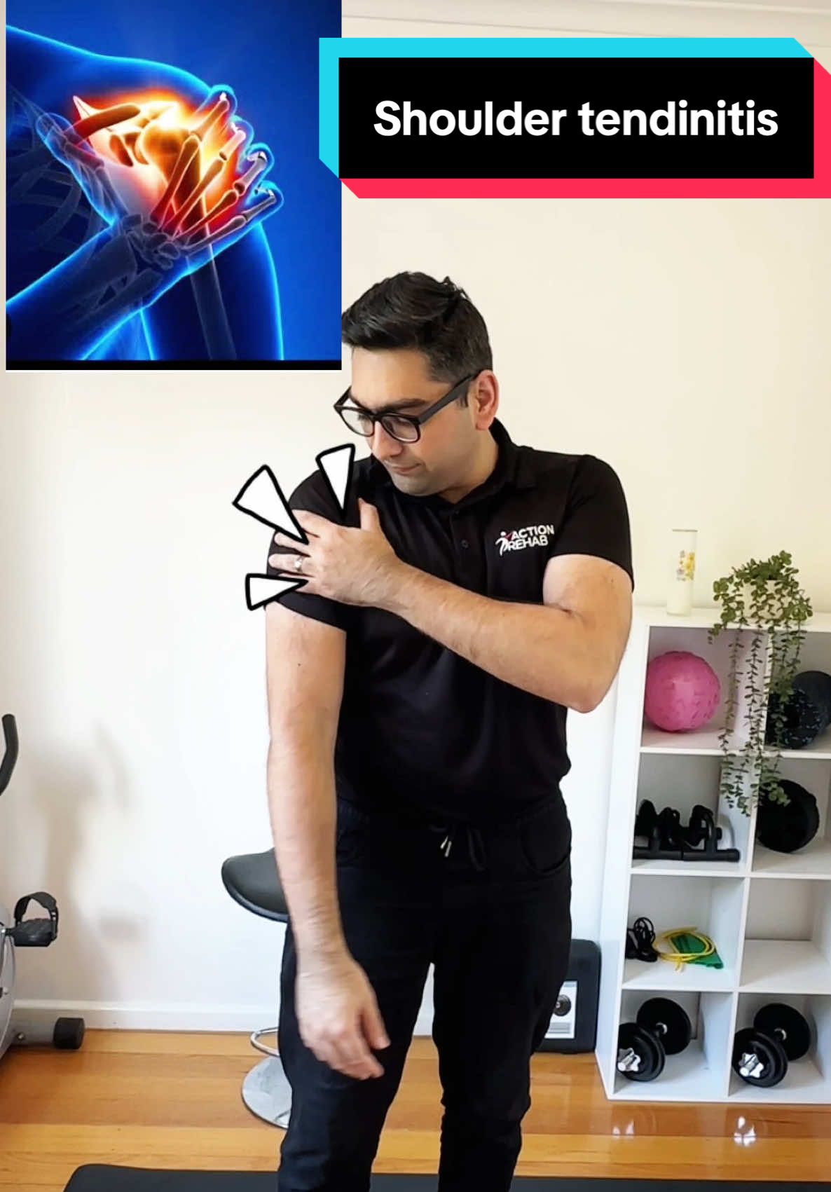 Fix shoulder tendinitis in 60 seconds a day! #shouldertendinitis #pain #exercises #frozenshoulder #shoulderpain #everyone #physicaltherapy #shoulder #tendonitis #biceptendonitis #shoulderpainrelief #workoutmotivation 