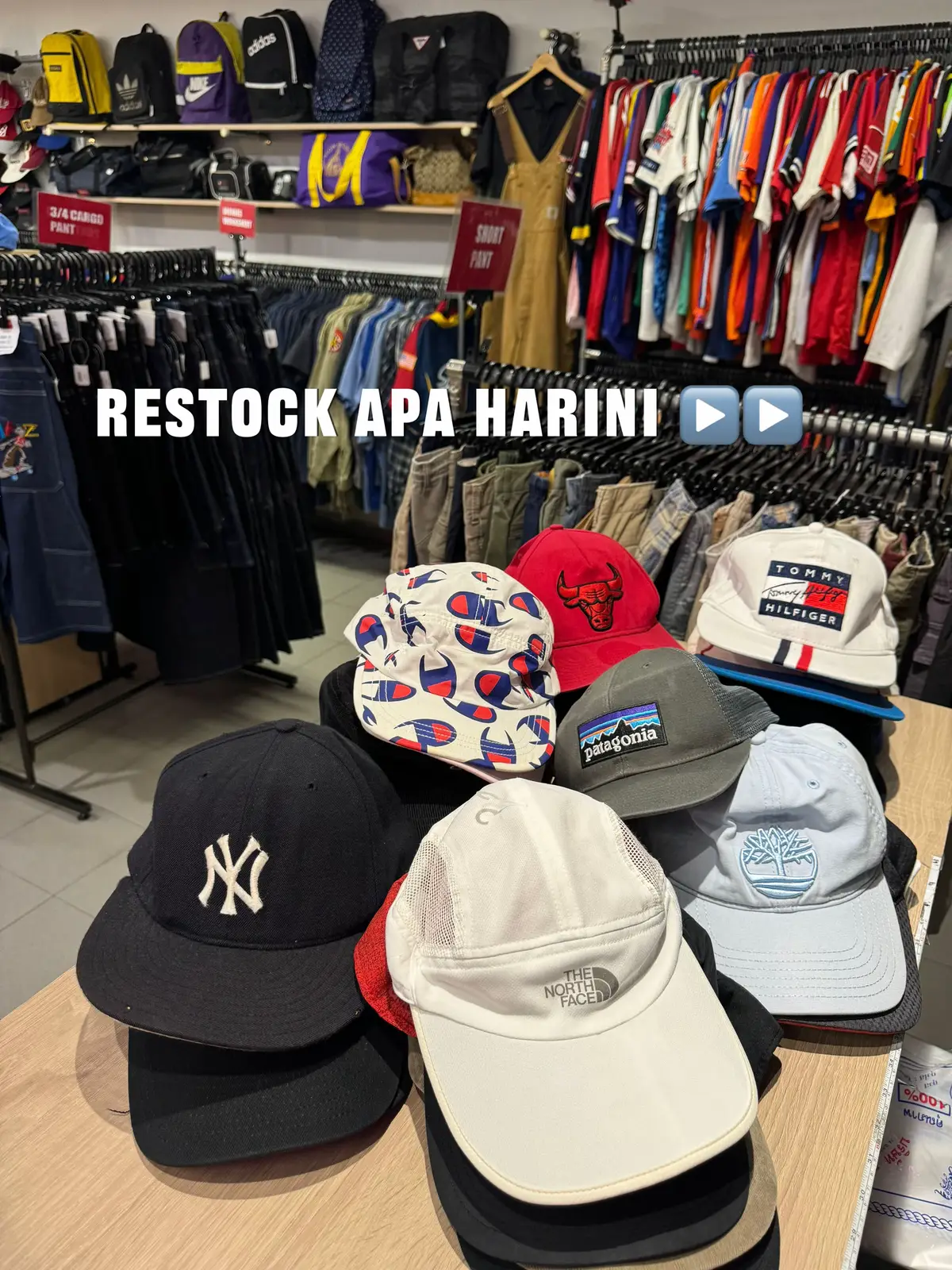 🧢 Hat styles showcased: NEW STOCK TODAY  🛍️ Shop location highlights: WAZE ; ceq bundle  🏷️ Pricing details: RM35-60 👕 Clothing variety overview: #ceqbundle #penangbundle #penangthriftshop 