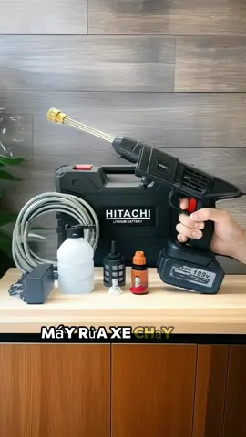 [BÁN CHẠY] Máy Rửa Xe Hitachi 2 PIN 199V Cầm Tay Không Dây Âp LỰc Cao Cho Mọi Loại Xe 2 PIN 199V 30000mAH Công Suất 1400Ow, Bảo Hành 12 Tháng