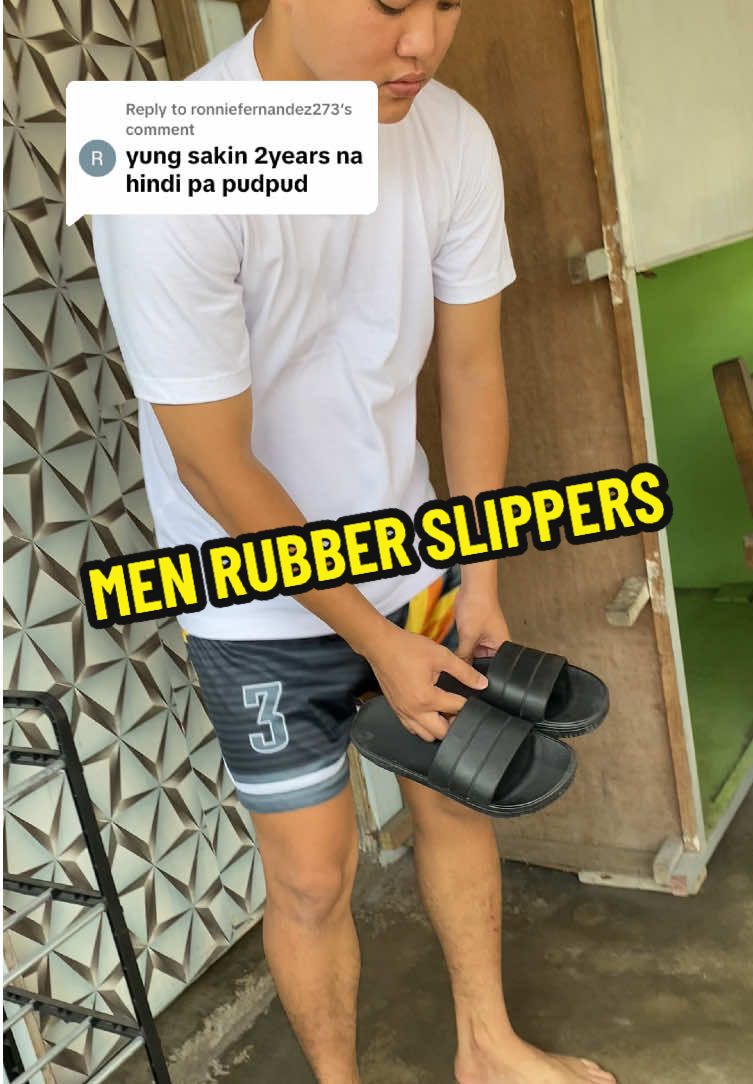 Replying to @ronniefernandez273  matibay gawa na kasi sa rubber kaya hindi agad nasisira or napupudpod #menslippers #slime #menslides #rubberslipper #tsinelas 
