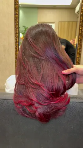 Turn heads effortlessly with this Ruby Red Balayage!❤️‍🔥✨🥰 - Location 📍 “Hairbae Salon JB” (Restaurant & Salon) ✨Tap link on bio for appointments✨ #hairbae #hairlife #hairstyles #haircolour #hairideas #haircut #layeredhaircut #layercut #hairtips #indian #indianhsirstyles #indianhairstylist #indianwedding #indiancommunity #indianfood #hairfashion #hairhighlights #fringecut #makeup #indianmakeup #indianmakeupartist #indiancommunity #india #haircut #jbhairsalon #curlyhair #tiktok #tiktokmalaysia 