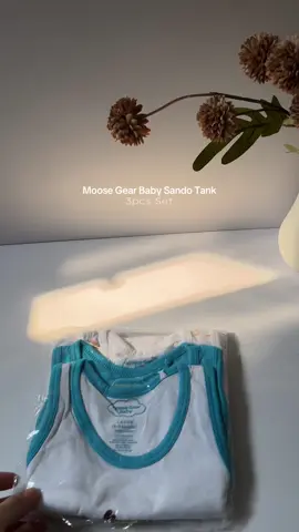 Moose gear baby sando tank top! 3pcs set. @Moose Gear Baby  #moosegearbaby #baby #babyessentials #sando #fyp 