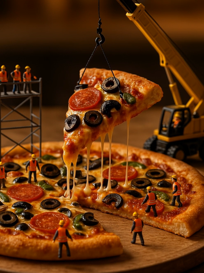 Make pizza . . . #aiart #miniature #tinyworkers #food #cooking #pizza 