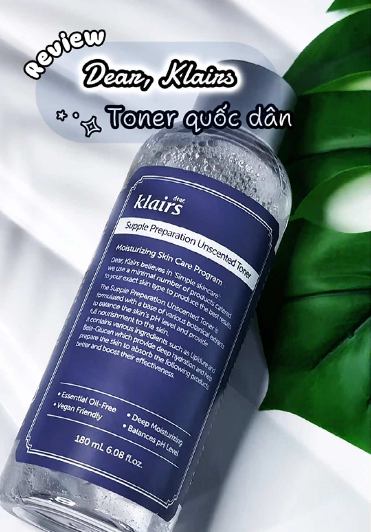 Dùng đến chai thứ 2 roài mứi rì viu  Chân ái của tui🫶#tonerdearklairs #toner #tonerquocdan #klairs #unboxing #reviewtoner #viraltiktok #xuhuong #tonerchodadaumun #duongamchodakho #nuochoahong 
