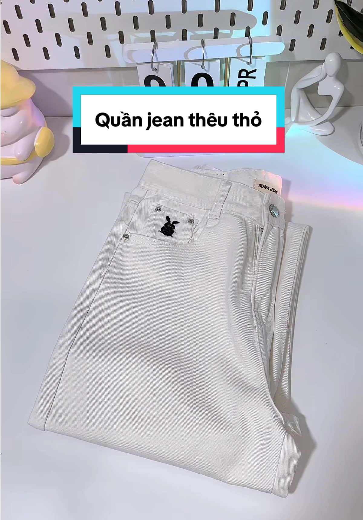 MINA JEANS Quần Jean Ống Suông thêu thỏ #xuhuong #quanjeannu #quanjeanongsuong #quanjeantrang #quanjeanlungcaoongrong #thoitrang #reivew #outfit #thoitrangnu 