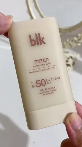 @blk cosmetics tinted sunscreen stick 🤎 #blkcosmetics #makeup #makeupproducts #sunscreenstick #tintedsunscreen #spf50pa➕➕➕ #spf50  #sunprotection #makeupbase #cosmetics 