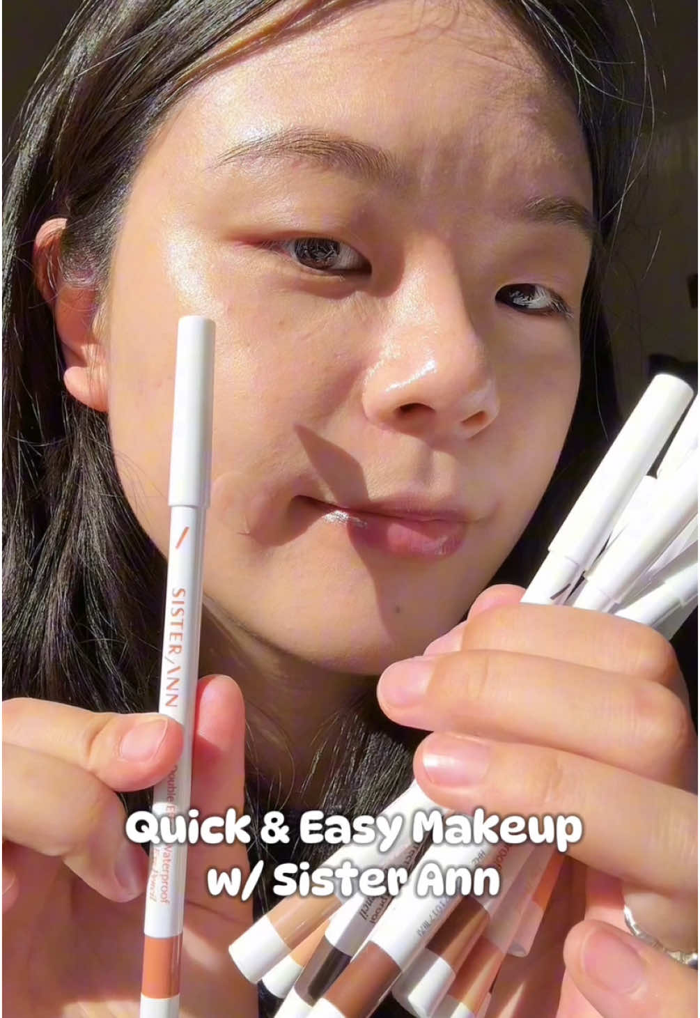 Genuinely surprised by how much I love these Double Effect Waterproof Eye Pencils I received from Sister Ann x Vivid Besties! These are waterproof (cry in them all you want 😝) and smudge proof eyeliners that can be used a variety of ways- eyeliners, shimmer shadows, concealers 😍 and don’t worry, they don’t stay immediately- give it about 5 minutes before they can’t be removed! I love that I can fix my mistakes that way hehe I really love the shimmer liners in this brand- really stunning and bright! The formula is also fairly smooth and buttery, so gliding them on is not a problem (sometimes liners are too hard and then I’m poking my eye if you know what I mean) These pencils are also great if you’re in a hurry- just grab the colors you want to quickly do your eye makeup! I legit used only these pencils a few days ago when I was busy and the makeup turned out great 🥰 Each pencil also has a built-in sharpener so you always have a precise line. Sister Ann products can be bought on Tiktok shop and Amazon! @SISTERANN @Shop Vivid  *pr with obligation to post ⚠️ Do not repost or use this content without my explicit written permission. . . . . . . #vividxsisterannchallenge #waterproofeyeliner #longlastingmakeup #smudgeproof #eyemakeup #sisterann