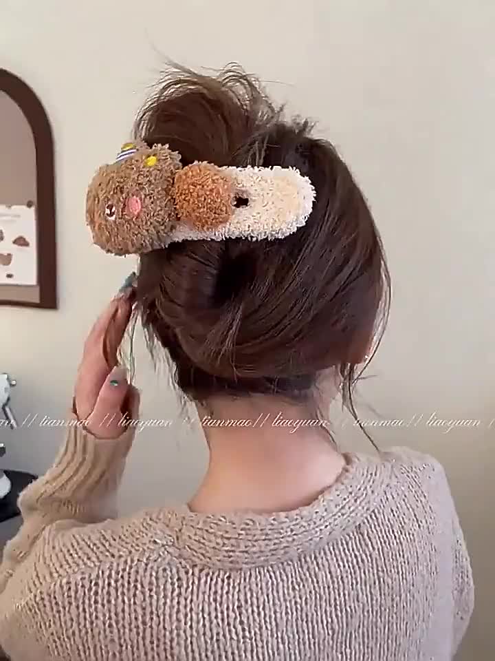 Kẹp tóc gấu bông 12cm NOVSET hothit