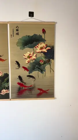 Tranh mành trúc hoa sen cá cảnh #xuhuong #mocdecor #xuhuong2025 