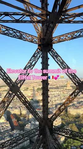 Have you ever wanted to go to the top of the Eiffel Tower? Ride with me in the elevator to the summit! #paris #eiffeltower #eiffeltowerparis #parisfrance #traveltiktok #fyp 