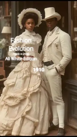 All White Fashion Evolution Timelapse From 1910 to 2100 - History Made With AI #fashion #1910 #fashiontiktok #timelapse #evolution #History 