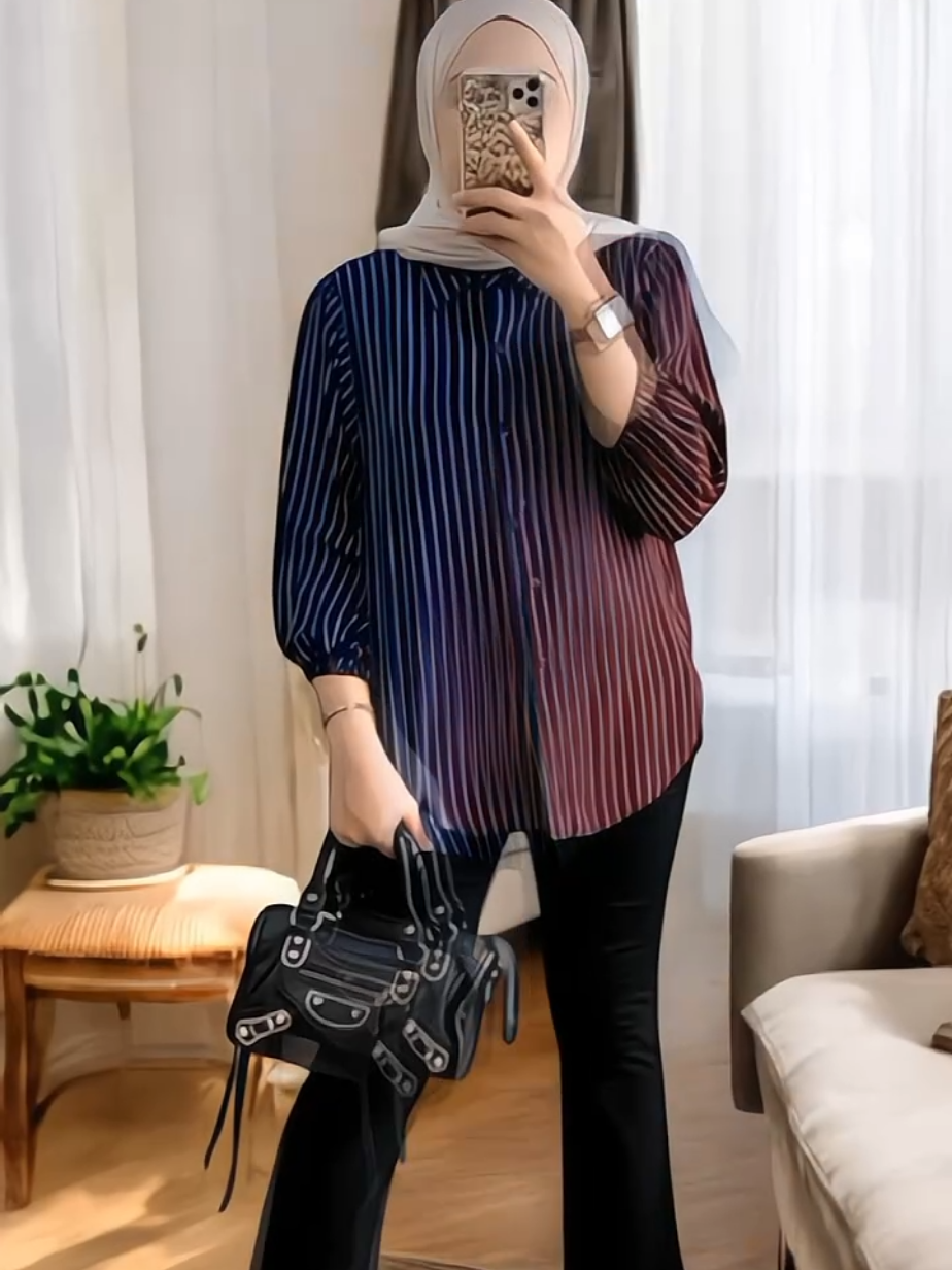 Atasan Wanita Salur Bahan Rayon Premium