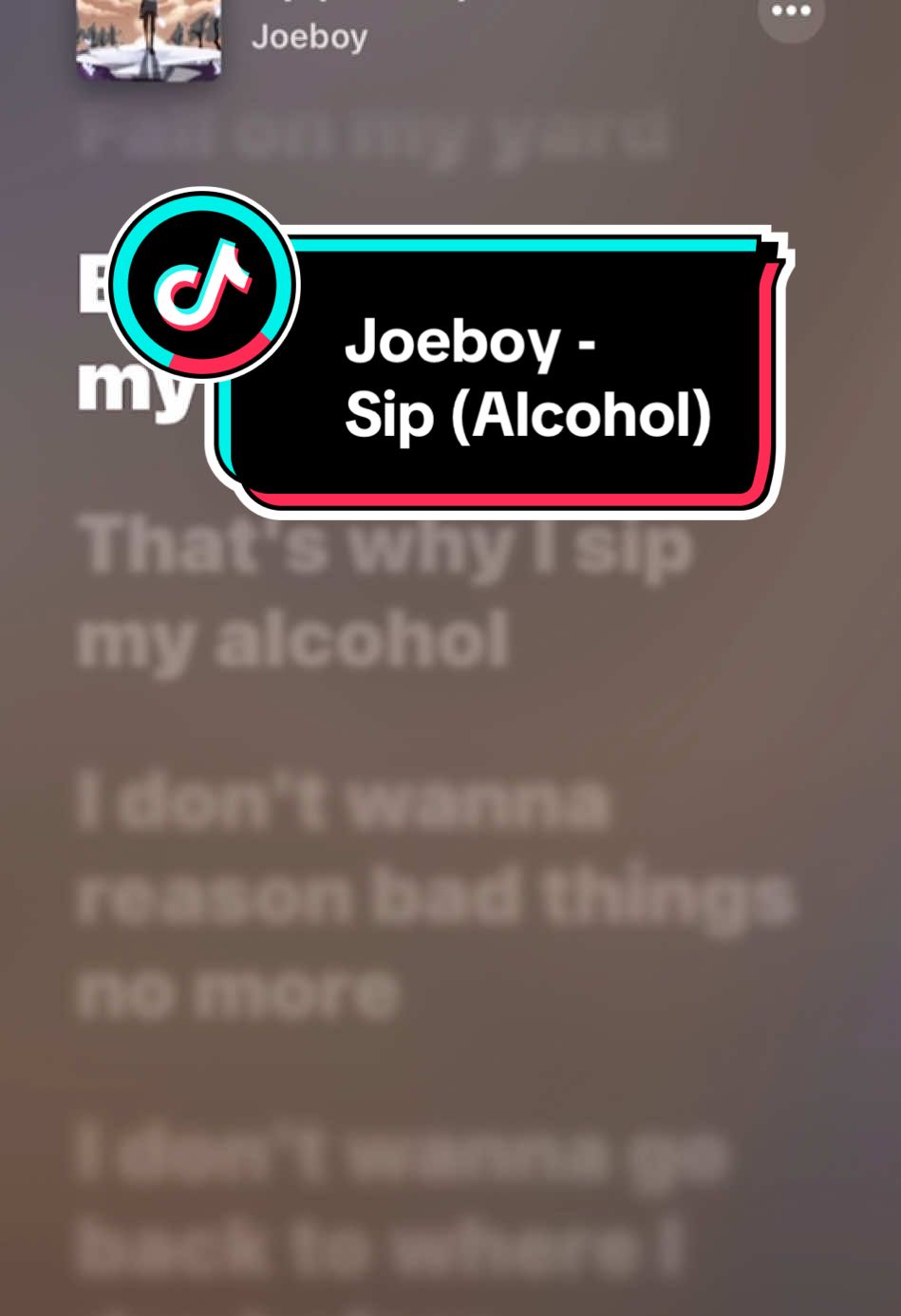 Joeboy - Sip (Alcohol) [Verse 2] #foryoupage #tik_tok #musiclyrics #lyrics_songs #song #naijamusic #joeboy 