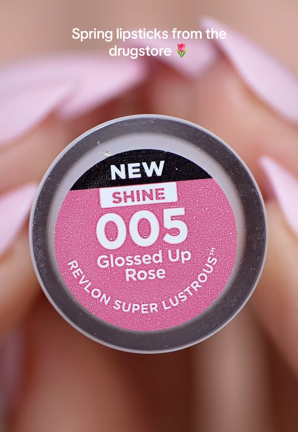 This is the perfect spring shade — am I right or am I right?! @revlon super lustrous shine lipstick in 005 glossed up rose #lipstickswatch #revlon #lipsticktutorial #pinklips 