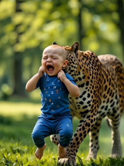 A couple is enjoying a picnic with their toddler but suddenly a tiger attacked and snatched the toddler from parents. Parents are horrified and are looking for help. An unexpected help came to rescue the toddler Watch till end to find out the helping hand 🤯🐯 #tiger #wildlife #rescue #rescuemission #savebaby #gorilla #humanity 