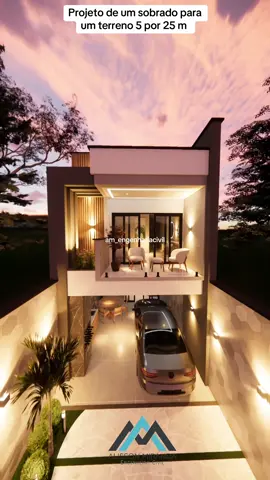 Projeto de um belíssimo sobrado para um terreno 5 x 25 m. Hoje eu vou mostrar o 3D completo desse projeto espetacular  #obra #engenhariacivil #projeto #casa #fachadasmodernas #fachadas #3d #arquitectura #sobrado #engenharia 