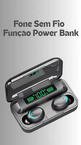 Fone F9-5 Sem Fio Bluetooth 5.3 Função Power Bank E Som Top! Cor Preto Cor da luz Azul Solicite o Link pra compra nos comentários https://mercadolivre.com/sec/2s4pLbW #fone #fonedeouvido #fonedeouvidobluetooth #powerbank