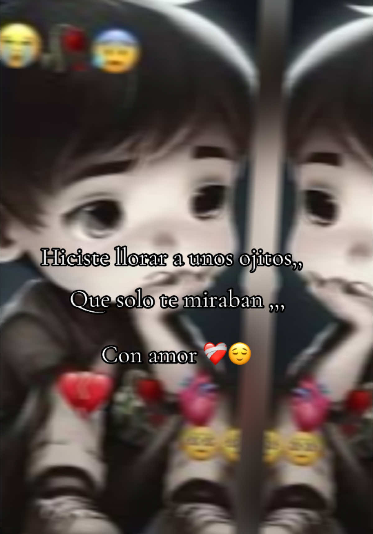 Hisste llorar a unos ojitos que solo te miraban con amor ❤️‍🩹#frasesmotivadoras #reflexion #reflexionesdelavida #foryoupage #parati 