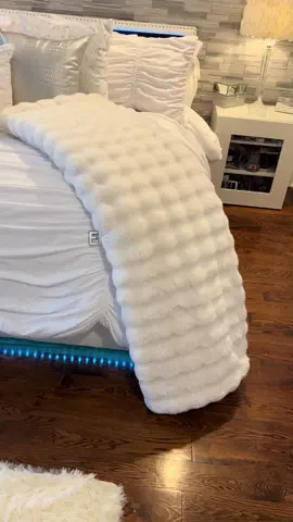 I love this Comforter Set from Elegant Comfort. It looks so nice with my faux leather pillow covers and faux Fur rabbit blanket. This Bed frame does so many beautiful colors and also has a music mode so the lights can play to the beat. Click on the cart to check them all out. #blanket #bed #bedding #bedroom #comfort #cozyathome #fyp