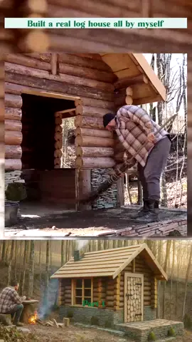 Built a real log house all by myself part 19 #cabin #building #offgrid #homestead