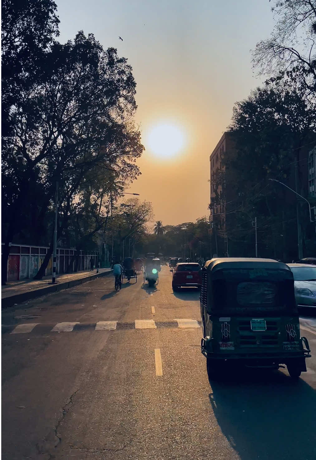 আমার ভালবাসা তোমার মধ্যেই সীমাবদ্ধ থাকবে।😌💝 #street #rikshawala #sunset #cars #building #sky #tree #foryou #fyp #foryoupage #wherenext #theboysfromnewcity 