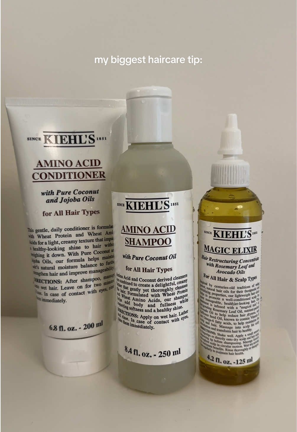 love having @Kiehl's Since 1851 as a huge part of my hair + skincare routine 🫶🏻 #kiehls #haircare #hairproducts #aminoacids #hairtips 