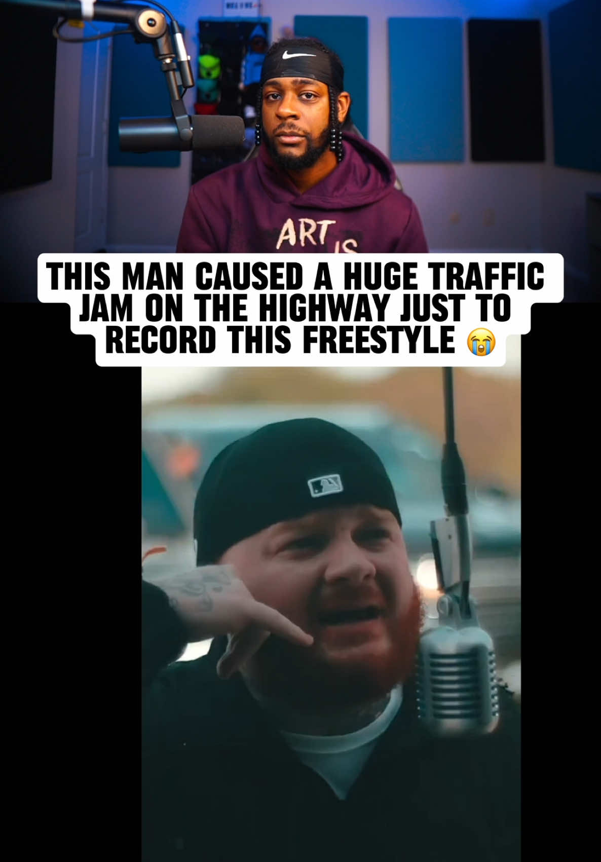 This man caused a huge traffic jam on the highway just to record this freestyle 😭 #fyp #viral #shorts #foryourpage 