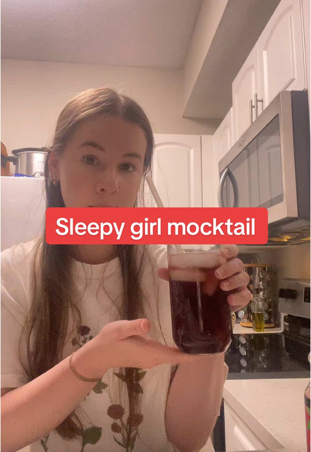 I’m So excited to go to sleep after drinking this #sleepygirlmocktail #tartcherryjuice #magnesium #healthydrinks #mocktail #improvesleepquality 