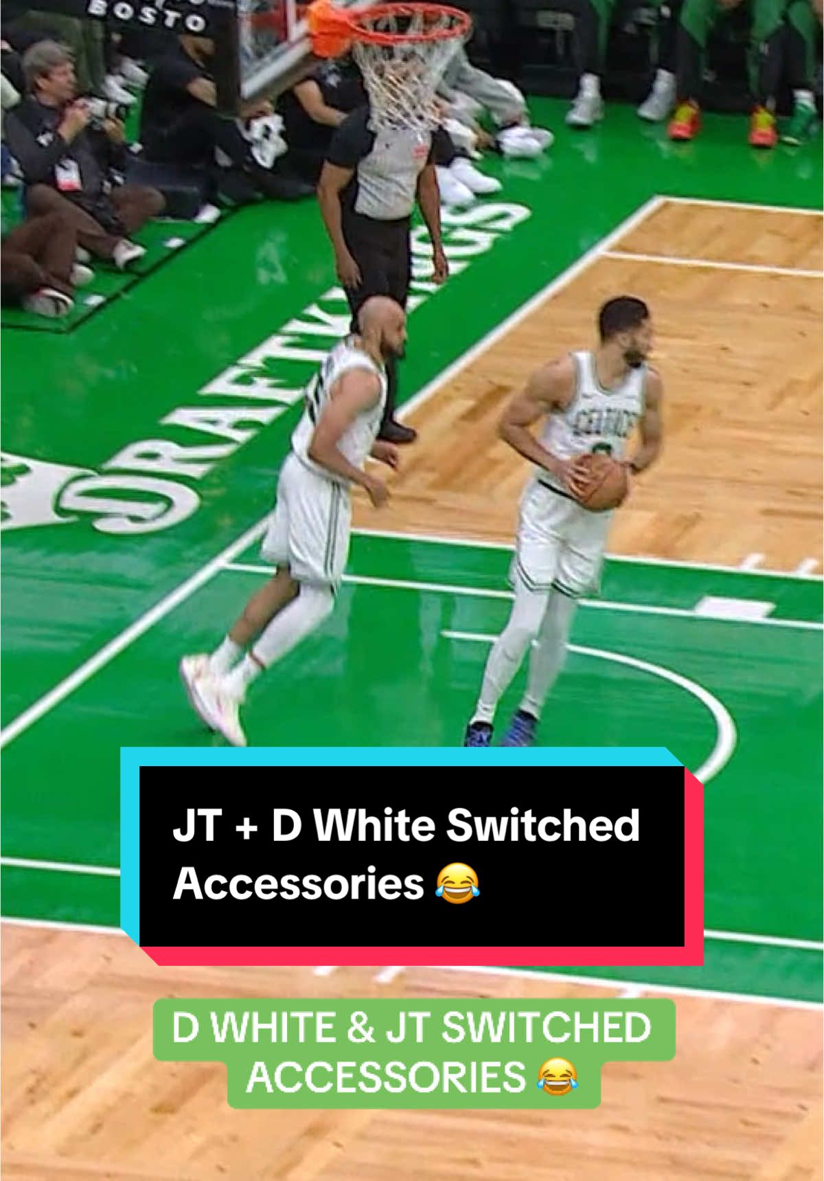 JT & D White really switched accessories with each other 😂😂 @Boston Celtics #NBA #Basketball #BostonCeltics #JaysonTatum #DerrickWhite 