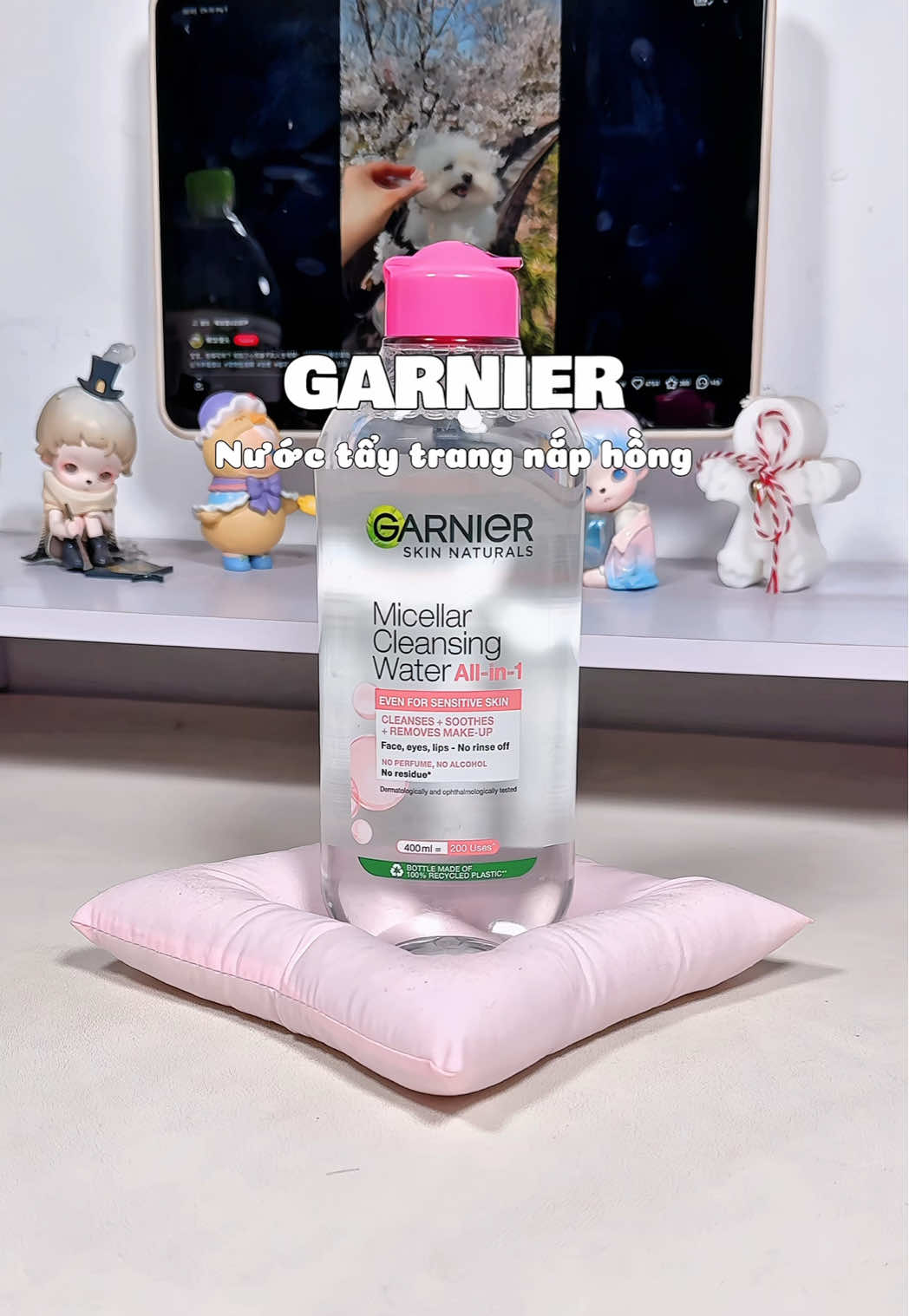 Nước tẩy trang GARNIER hồng cho da nhạy cảm. Chân ái của tui lun á mọi người, giá hssv lắm nha #garnier #nuoctaytrang #nuoctaytranggarnier #taytrang #taytrangquocdan #review #reviewlamdep #goclamdep #skincare #xuhuong #fyp #chichi2k 
