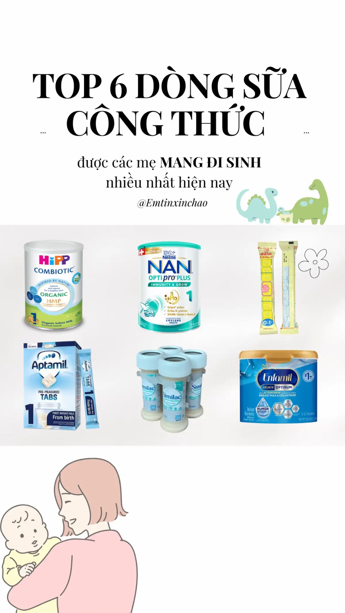 Các mẹ bầu nào đang soạn đồ đi sinh mà phân vân chọn sữa thì tham khảo thử nhennn #mebimsua #hipp #hipporganic #Nan #Meji #Aptamil #Similac #Enfamil #mevabe #soandodisinh 