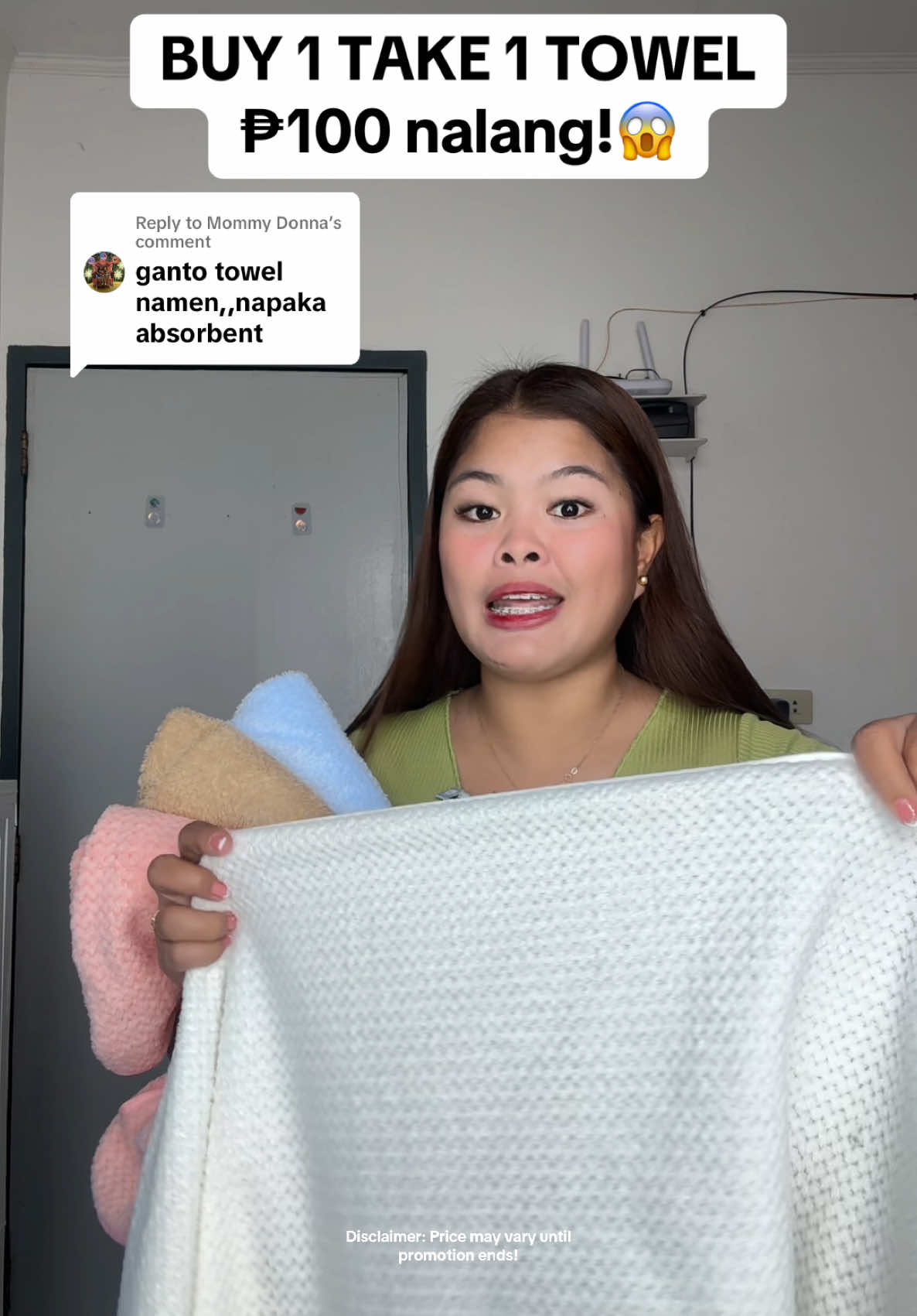 Replying to @Mommy Donna Ang laki ng discount today mga mima😇 #buy1take1 #towel #tiktokfinds #foryoupage 