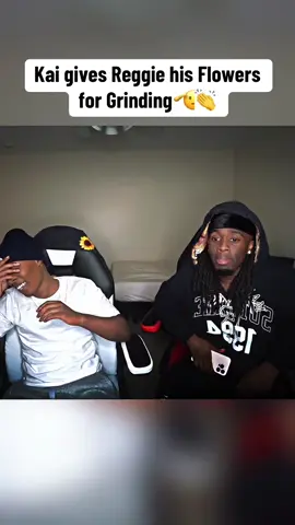 Kai gives Reggie his Flowers for Grinding🫡👏 #kai #kaicenat #lilrodneyson #girlhefunny1x #viral @Kai Cenat 